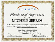 Puente Certificate of Appreciation to Michele Serros thumbnail