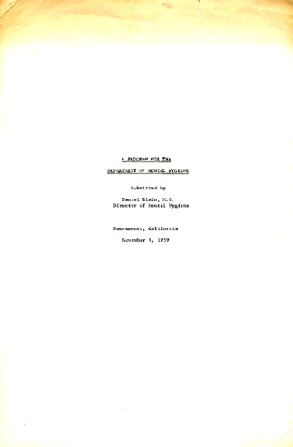 A Program for the Department of Mental Hygiene thumbnail