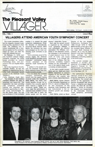 The Pleasant Valley Villager Vol. 7 No. 1 thumbnail