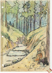 Untitled [children and squirrel by tree stump] thumbnail