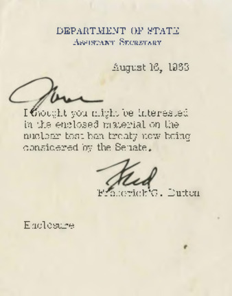 Letter from Frederick G. Dutton thumbnail