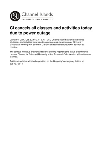 CI cancels all classes and activities today due to power outage thumbnail