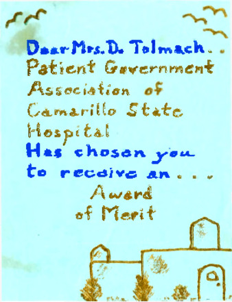 Patient Government Association of Camarillo State Hospital Award of Merit thumbnail