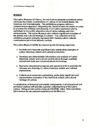 The Latino Museum of History, Art and Culture Mission Statement thumbnail