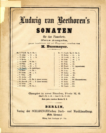 Piano Sonatas. Berlin: Schlesinger (ed. Bussmeyer) [Newman 62] thumbnail