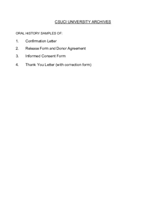 Sample Oral History Forms and Letters thumbnail