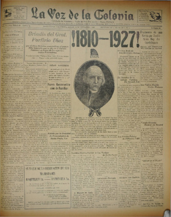 La Voz de la Colonia 15 De Septiembre 1927 thumbnail