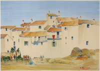 Iberian village, watercolor on paper, 1932 thumbnail