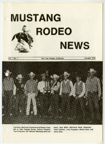 Mustang Rodeo News, Vol. 1, No. 1, October 1970 thumbnail