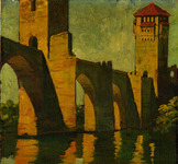 Iberian Fortified Bridge, house paint on masonite, undated thumbnail