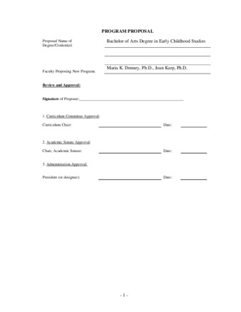 SP 06-02 Program Proposal - Bachelor of Arts in Early Childhood Studies thumbnail