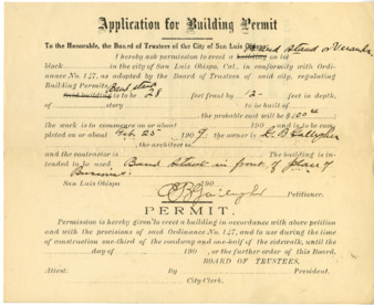 Application for Building Permit for G. B. Gallagher thumbnail