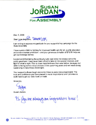 Letter to Lupe from Susan - Thank you! thumbnail