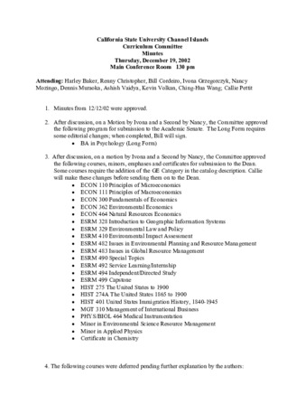 Curriculum Committee Meeting Minutes for December 19, 2002 thumbnail
