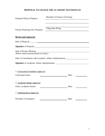 SP 05-14 Proposal to Change the Academic Master Plan - Bachelor of Science in Nursing - Short Form thumbnail