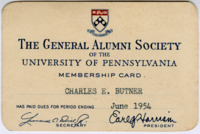 University of Pennsylvania General Alumni Society Membership Card thumbnail