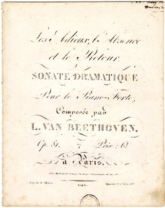 Les adieux, l'absence et le retour : Sonate dramatique pour le piano-forte, composée par L. van Beethoven. Op. 81 .. thumbnail