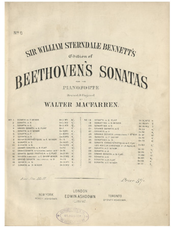 Piano sonata no. 8 in C minor, op. 13, edited by Bennett and Macfarren thumbnail