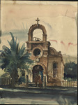 [Watercolor painting of mission building] thumbnail