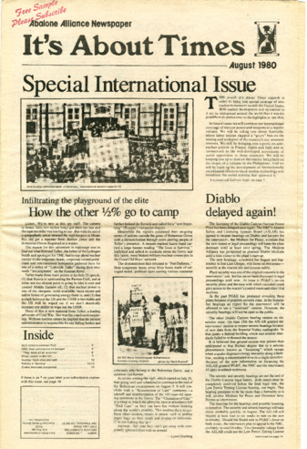 It's About Times: Abalone Alliance Newspaper, August 1980 thumbnail
