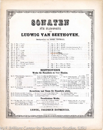 Piano sonata no. 22 in F major, op.54, edited by Wittmann and published by Hofmeister thumbnail