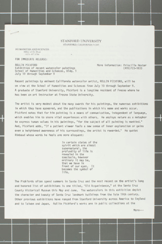 Stanford Exhibition Press Release thumbnail