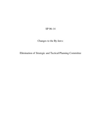 SP 06-14 Senate By-Law Changes - Elimination of Strategic and Tactical Planning Committee thumbnail