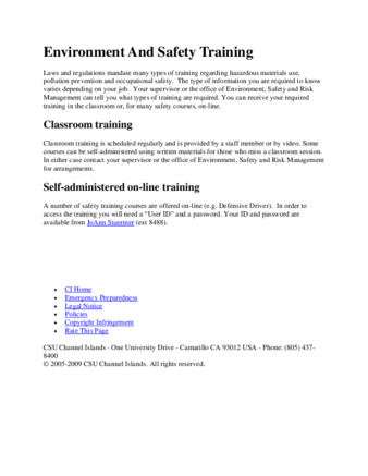 Environment And Safety Training (website) thumbnail