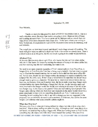 Letter to Michele Serros regarding Honey Blonde Chica thumbnail