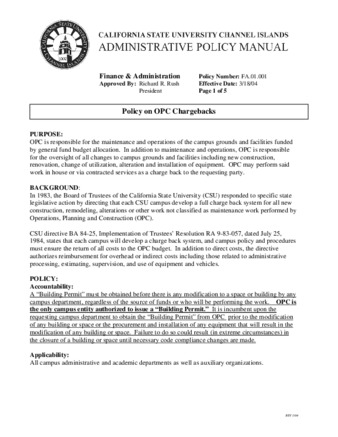 FA.01.001 - Policy on OPC Chargebacks (Superseded by FA.01.002) thumbnail