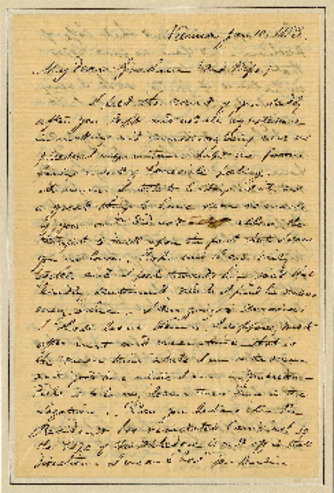Autograph letter from Thayer addressed to "my dear Graham (and wife)", Jan. 10, 1863 thumbnail
