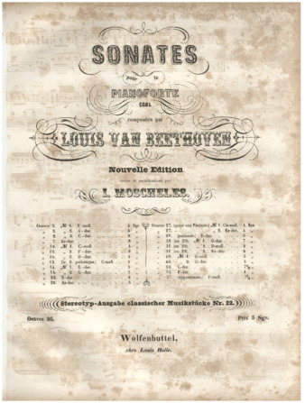 Piano sonata no. 12, op. 26, edited by Moscheles, with Moscheles' metronome markings thumbnail