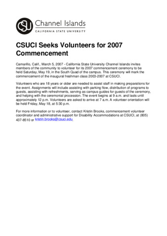 CSUCI Seeks Volunteers for 2007 Commencement thumbnail