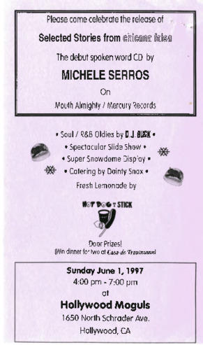 Please come celebrate the release of Selected Stories from "Chicana Falsa" The Debut Spoken Word CD by Michele Serros thumbnail