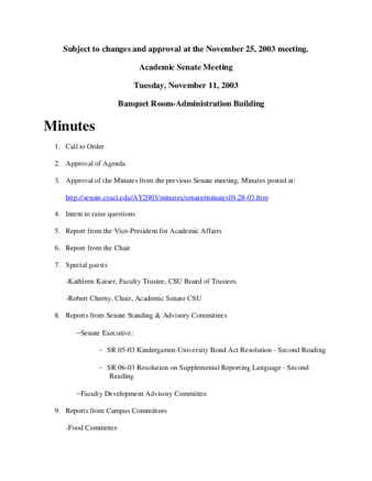 Academic Senate Meeting Minutes for November 11, 2003 thumbnail