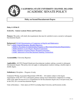 SP 06-19 Policy on Second Baccalaureate Degree thumbnail