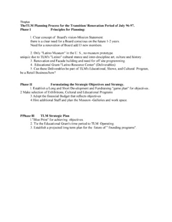 TLM Planning Process for the Transition/Renovation Period July 1996-97 thumbnail