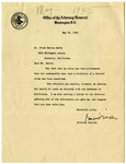 Correspondence from the Attorney General to Frank Herron Smith May 30, 1945 thumbnail