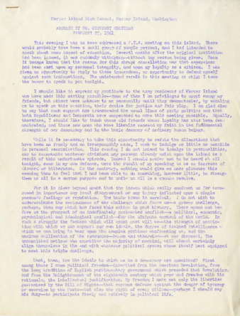 Speech by Giovanni Costigan thumbnail