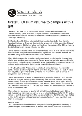 Grateful CI alum returns to campus with a gift thumbnail