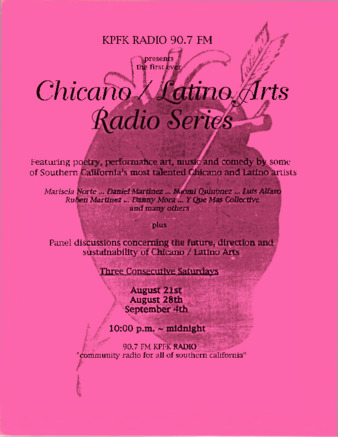 KPFK Radio 90.7 FM Presents the first ever Chicano/ Latino Arts Radio Series thumbnail
