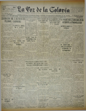 La Voz de la Colonia 5 de Abril 1928 thumbnail
