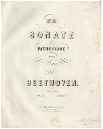 Piano Sonata no. 8 in C minor, op. 13, published by Brandus thumbnail