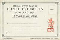 Official Letter Card of Empire Exhibition, Scotland 1938 - 6 Views in Art Colour thumbnail