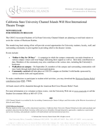 California State University Channel Islands Will Host International Theatre Troupe thumbnail