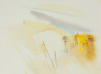 Landscape With Orange Barn And Windmill thumbnail