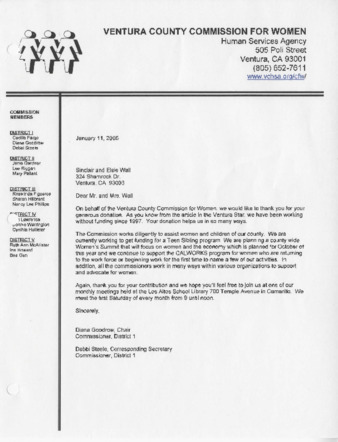 Letter to Sinclair and Elsie Wall thumbnail