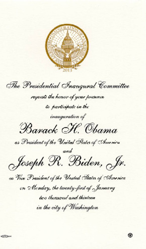 Invitation to Inauguration of Barack Obama thumbnail