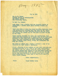Correspondence from Frank Herron Smith to J. H. Peiper of the FBI, May 4, 1945 thumbnail