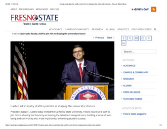 Castro asks faculty, staff to join him in shaping the university's future thumbnail